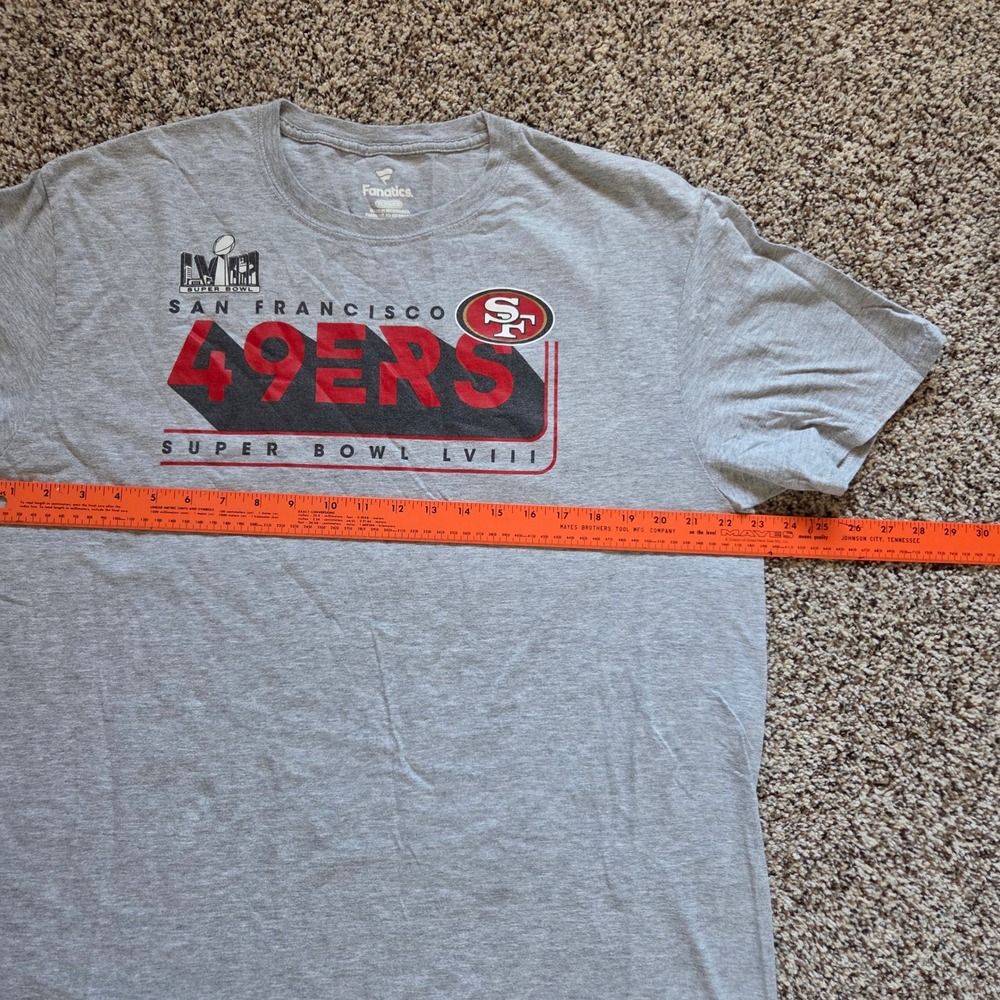 Fanatics San Francisco 49ers Super Bowl LVIII Roster T-Shirt Mens XL Gray NFL - Picture 4 of 9